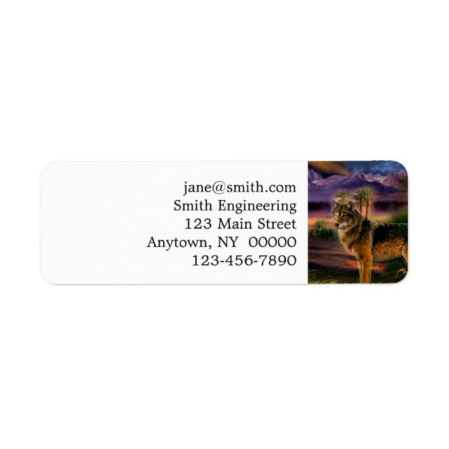 Wolf hunting in mountain return address label (Front)