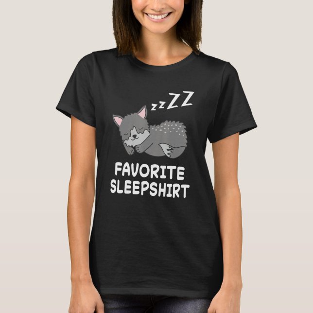 Wolf Husky Wolves Nap Sleeping Sleep Pajama Nightg T-Shirt (Front)