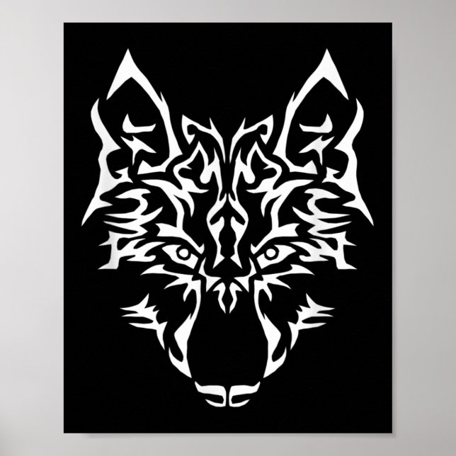 Wolf I Predator Mystic Dog Tattoo Gift  Poster (Front)
