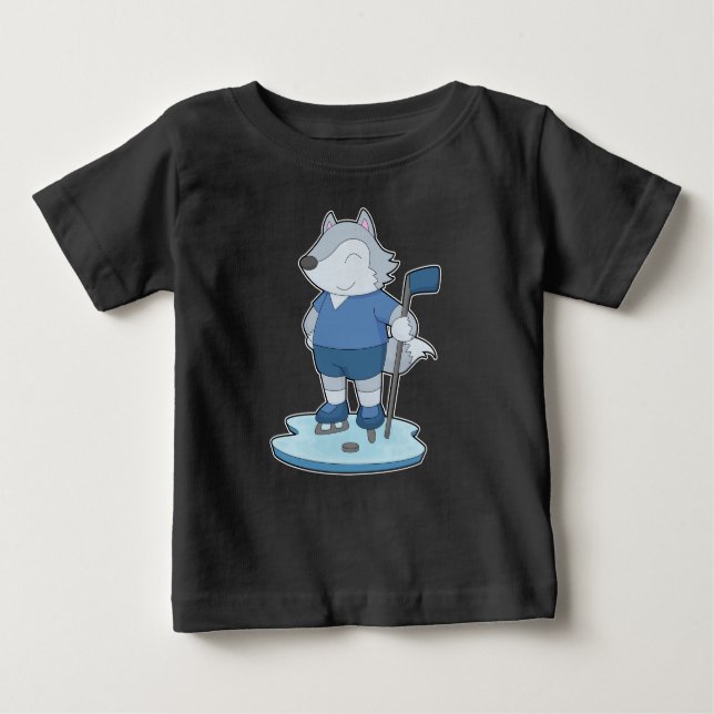 Wolf Ice hockey Ice hockey stick Baby T-Shirt (Front)