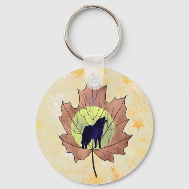 Wolf im Ahornblatt Key Ring (Front)