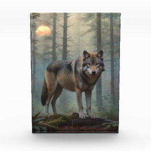Wolf in Magical Forest Photo Block