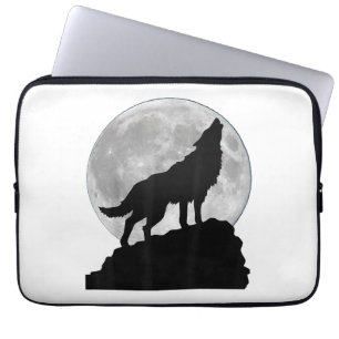 Wolf in moon light T Shirt - Cool full dog pup how Laptop Sleeve