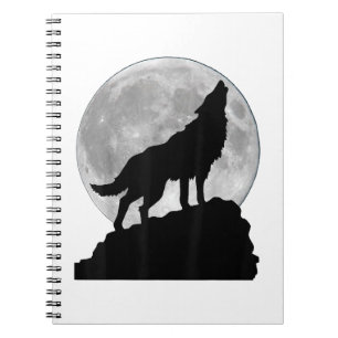 Wolf in moon light T Shirt - Cool full dog pup how Notebook