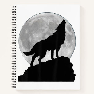 Wolf in moon light T Shirt - Cool full dog pup how Notebook