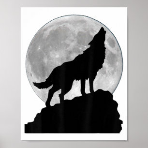 Wolf in moon light T Shirt - Cool full dog pup how Poster
