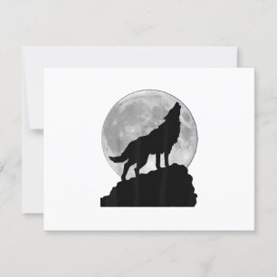 Wolf in moon light T Shirt - Cool full dog pup how RSVP Card