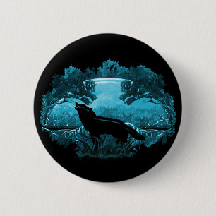 Wolf in Nature 6 Cm Round Badge