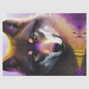 Wolf in Purple  Tissue Paper
