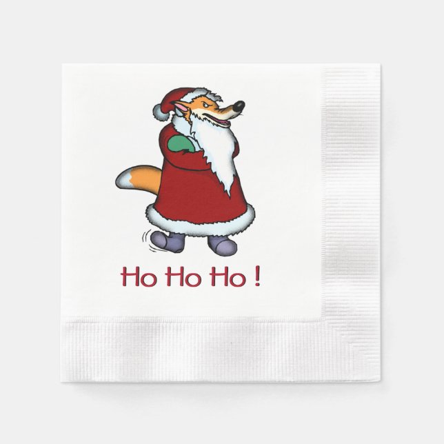Wolf in Santa Claus Funny Napkin (Front)