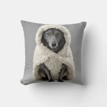 Wolf in Sheep's Clothing Throw Pillow