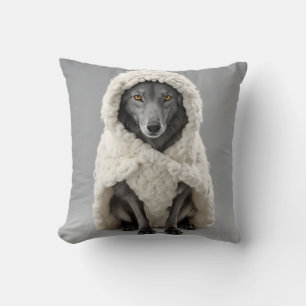 Wolf in Sheep's Clothing Throw Pillow