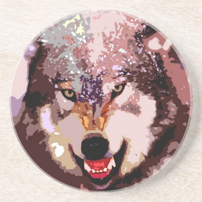 Wolf in Snow Coaster (Front)