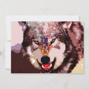 Wolf in Snow Invitation