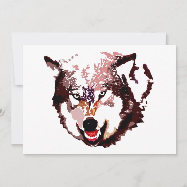 Wolf in Snow Invitation (Front)