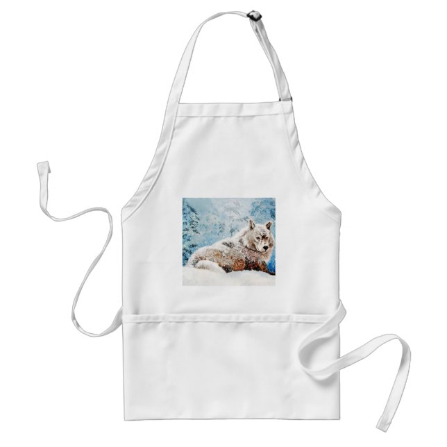 Wolf In Snow Standard Apron (Front)