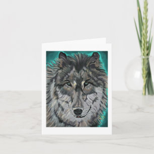 Wolf in Teal Ice notecard