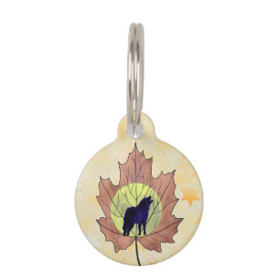 wolf in the maple leaf pet tag