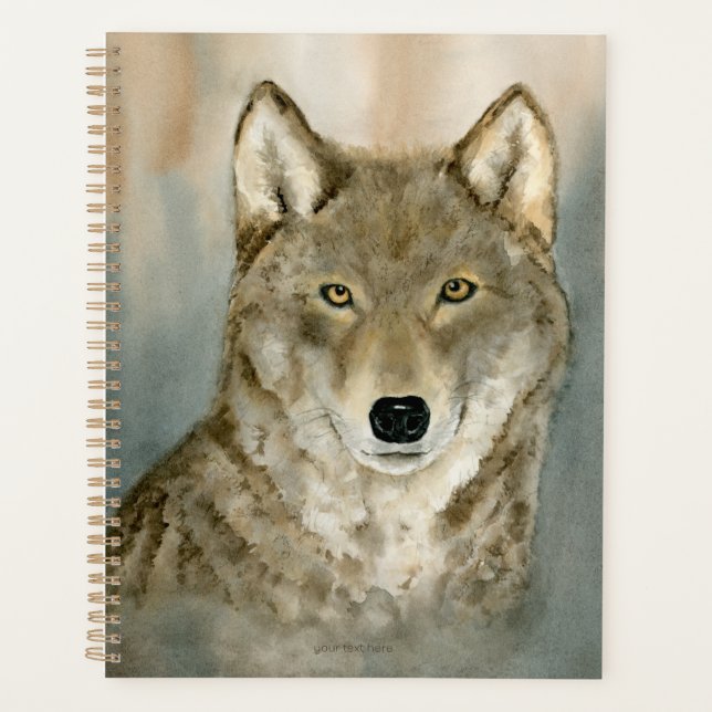Wolf in the Mist Watercolor Planner (Front)