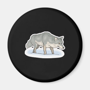 wolf in the snow magnet