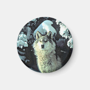 Wolf In The Snow Magnet