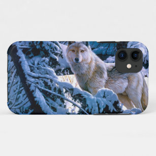 Wolf in the winter forest painting Case-Mate iPhone case