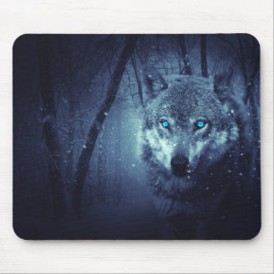 Wolf in the wood mouse pad