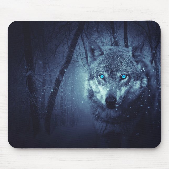 Wolf in the wood mouse pad (Front)