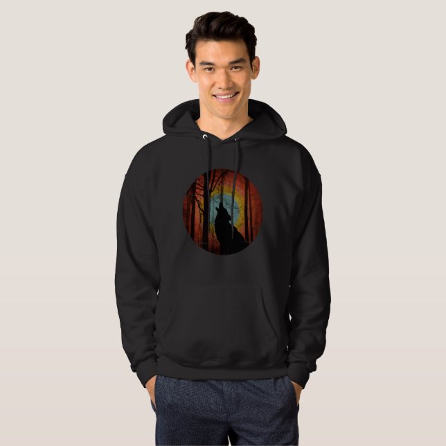 WOLF IN THE WOODS FOREST HOODIE (Front Full)