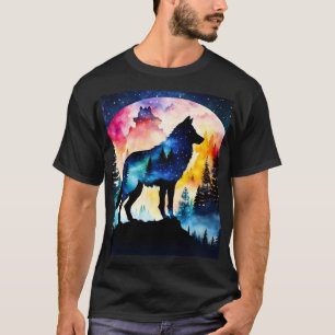 Wolf in the woods watercolor T-Shirt
