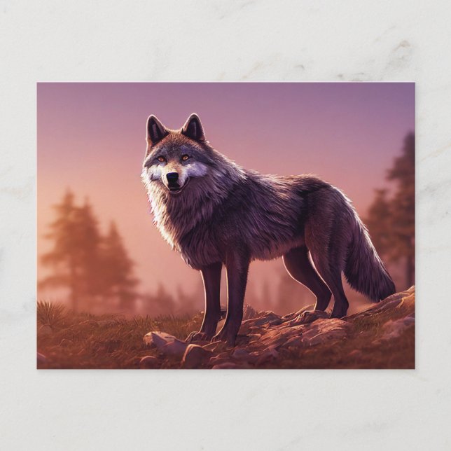 Wolf in Wilderness Postcard (Front)