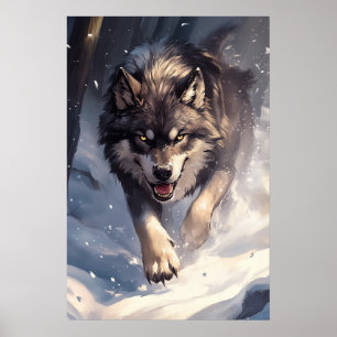 Wolf in winter poster