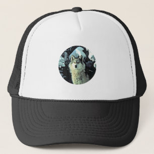 Wolf In Winter Trail Watch Trucker Hat