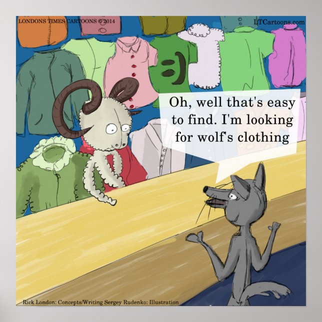 Wolf In Wolf's Clothing Funny Poster (Front)