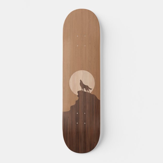 Wolf Inlay Skateboard (Front)