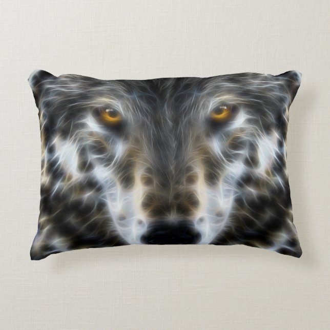 Wolf Inspirational design Portrait Decorative Cushion (Front)