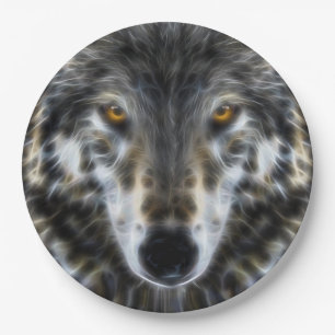 Wolf Inspirational design Portrait Paper Plate