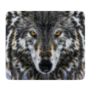 Wolf Inspirational graphic Portrait Cutting Board