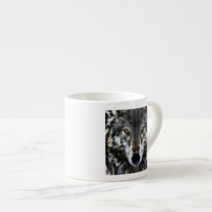Wolf Inspirational graphic Portrait Espresso Cup