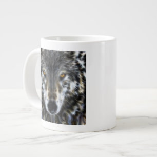 Wolf Inspirational graphic Portrait Large Coffee Mug