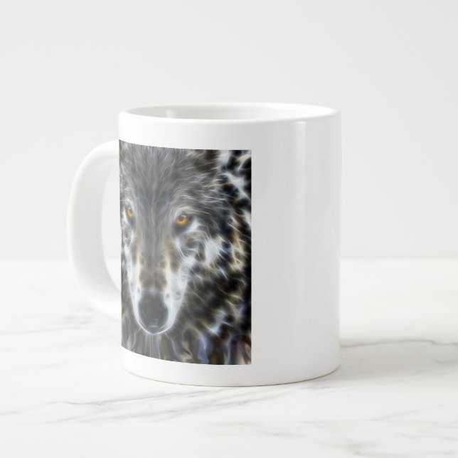 Wolf Inspirational graphic Portrait Large Coffee Mug (Front Left)