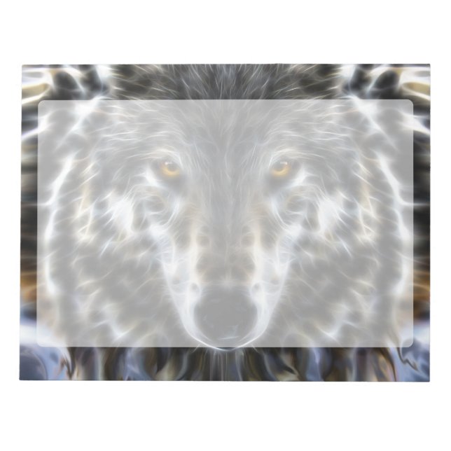 Wolf Inspirational graphic Portrait Notepad (Front)