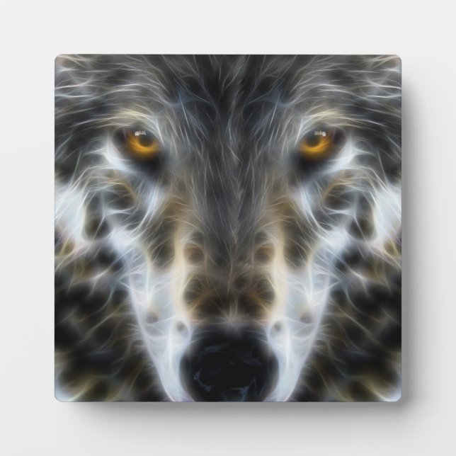 Wolf Inspirational graphic Portrait Plaque (Front)