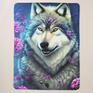 Wolf, King of the Forest Sherpa Blanket