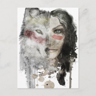 Wolf Lady Postcard