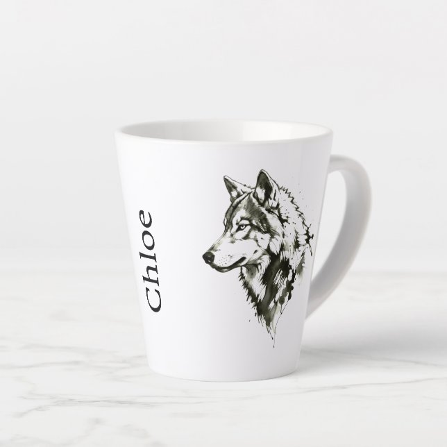 Wolf Latte Mug (Right Angle)