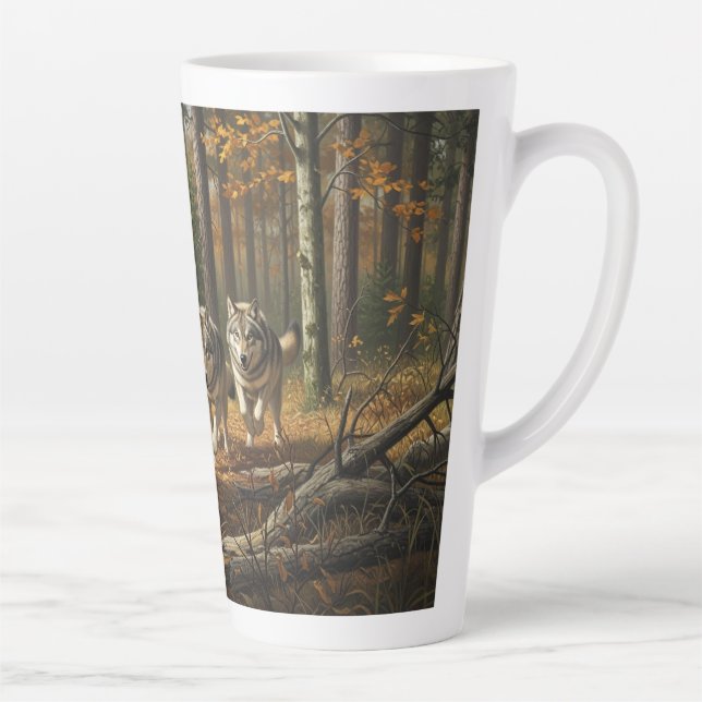 Wolf Latte Mug style 1 (Right)