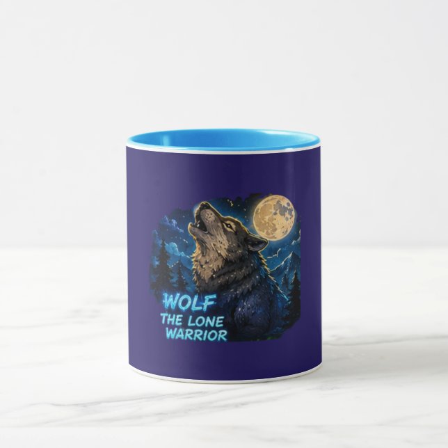 Wolf Lone Warrior Coffee Mug (Center)