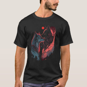 Wolf Love Animal Graphic for Men Women Boys Girls T-Shirt