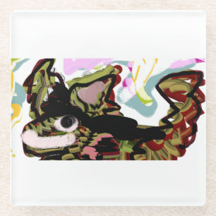 Wolf love glass coaster